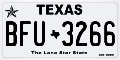 TX license plate BFU3266
