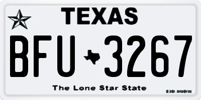TX license plate BFU3267