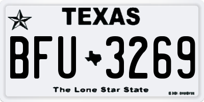 TX license plate BFU3269