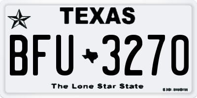 TX license plate BFU3270