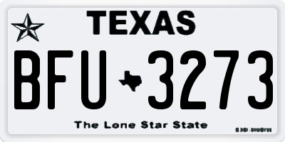 TX license plate BFU3273