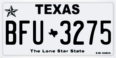 TX license plate BFU3275