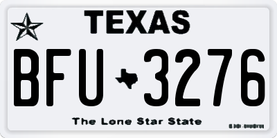 TX license plate BFU3276
