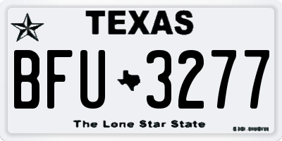 TX license plate BFU3277
