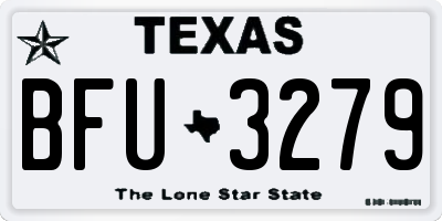 TX license plate BFU3279
