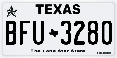 TX license plate BFU3280