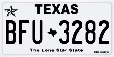 TX license plate BFU3282