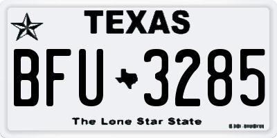 TX license plate BFU3285