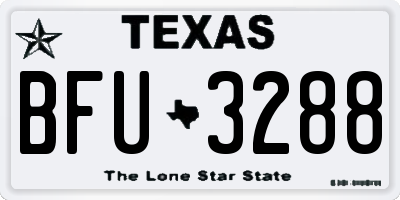 TX license plate BFU3288