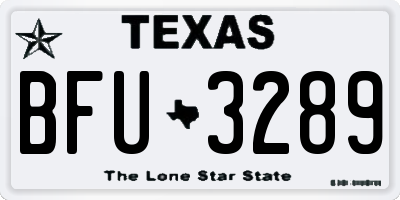 TX license plate BFU3289