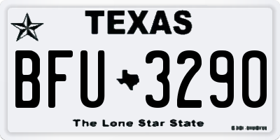 TX license plate BFU3290