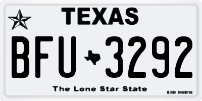 TX license plate BFU3292