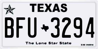 TX license plate BFU3294