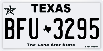 TX license plate BFU3295