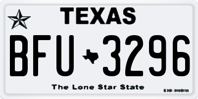 TX license plate BFU3296