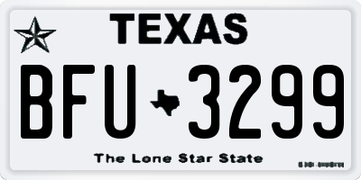 TX license plate BFU3299