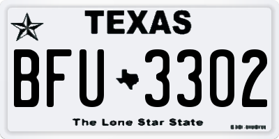 TX license plate BFU3302
