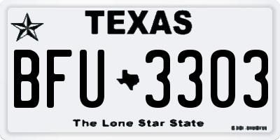 TX license plate BFU3303