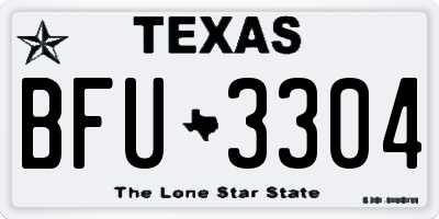 TX license plate BFU3304