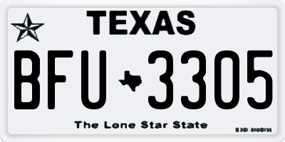 TX license plate BFU3305