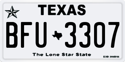 TX license plate BFU3307