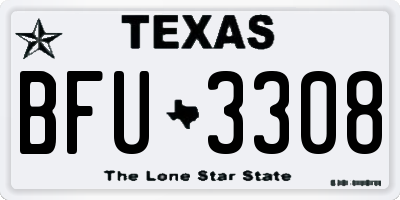 TX license plate BFU3308