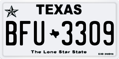TX license plate BFU3309