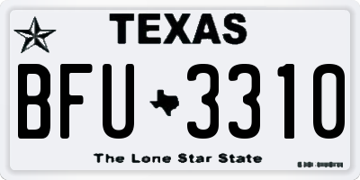 TX license plate BFU3310