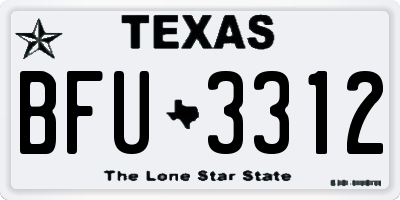 TX license plate BFU3312