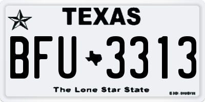 TX license plate BFU3313