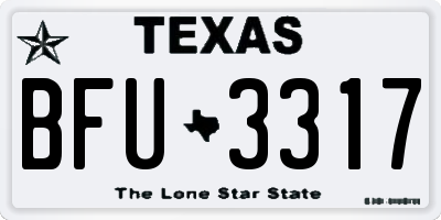 TX license plate BFU3317