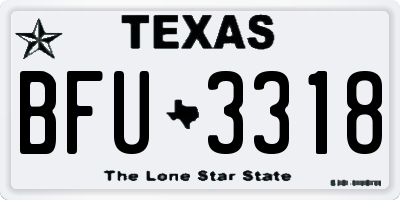 TX license plate BFU3318