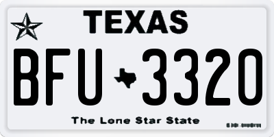 TX license plate BFU3320