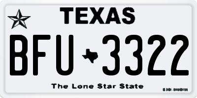 TX license plate BFU3322