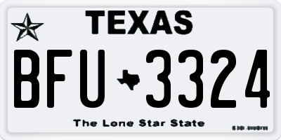 TX license plate BFU3324