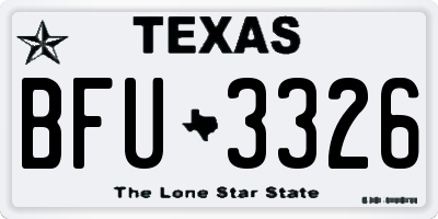 TX license plate BFU3326