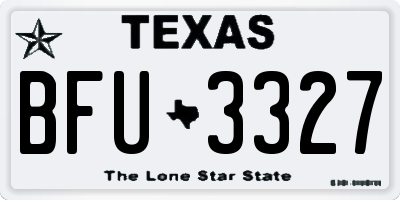 TX license plate BFU3327
