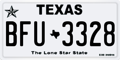 TX license plate BFU3328