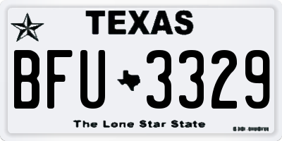 TX license plate BFU3329