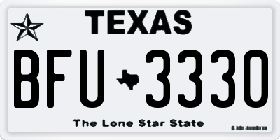 TX license plate BFU3330