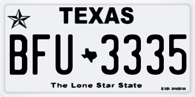 TX license plate BFU3335