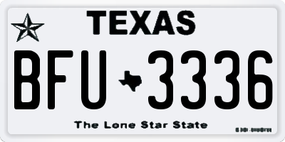 TX license plate BFU3336