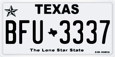 TX license plate BFU3337