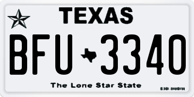 TX license plate BFU3340