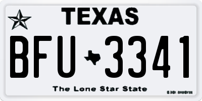 TX license plate BFU3341