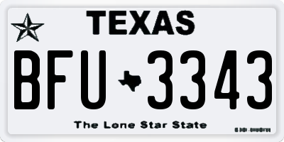 TX license plate BFU3343