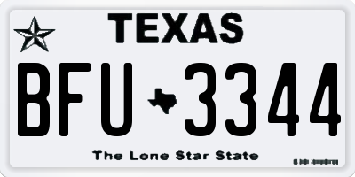 TX license plate BFU3344
