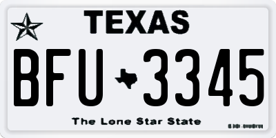 TX license plate BFU3345