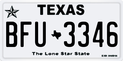 TX license plate BFU3346