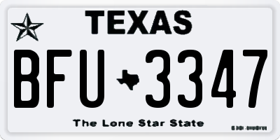 TX license plate BFU3347